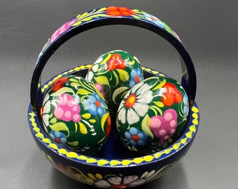 Great Pisanka Petriakivka Wooden Egg Set Easter Decor Hand Made Hand Painted Easter Egg Gift From Ukraine