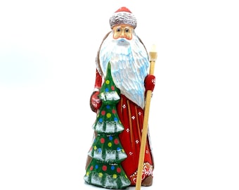 MADE IN UKRAINE ! 8.6" Height Wooden Carved Santa Claus Christmas decoration Home decor Gift for her Christmas gift #0034