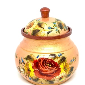 Ukrainian  Box  Hand Painted Wooden box Box for salt or sugar Gift for Her Mother&#39;s gift Exclusive box Handmade box