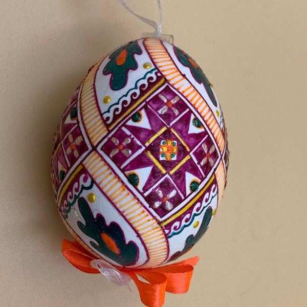 Great Pisanka Real Chicken Egg Easter Decor Hand Made Hand Painted Easter Egg Gift From Ukraine