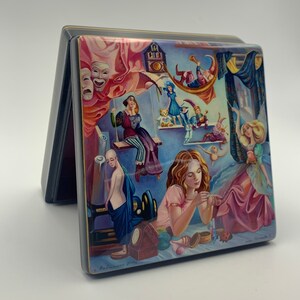 Bella scatola laccata "Circus" Scatola per gioielli in cartapesta dipinta a mano, pezzo da collezione, regalo di famiglia
