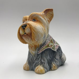York Terrier  Porcelain Sculpture Handmade Limited Collection, Terrier 3.5&quot; Limoges figurine Gift Idea, Home Decor, Collectible Porcelain.
