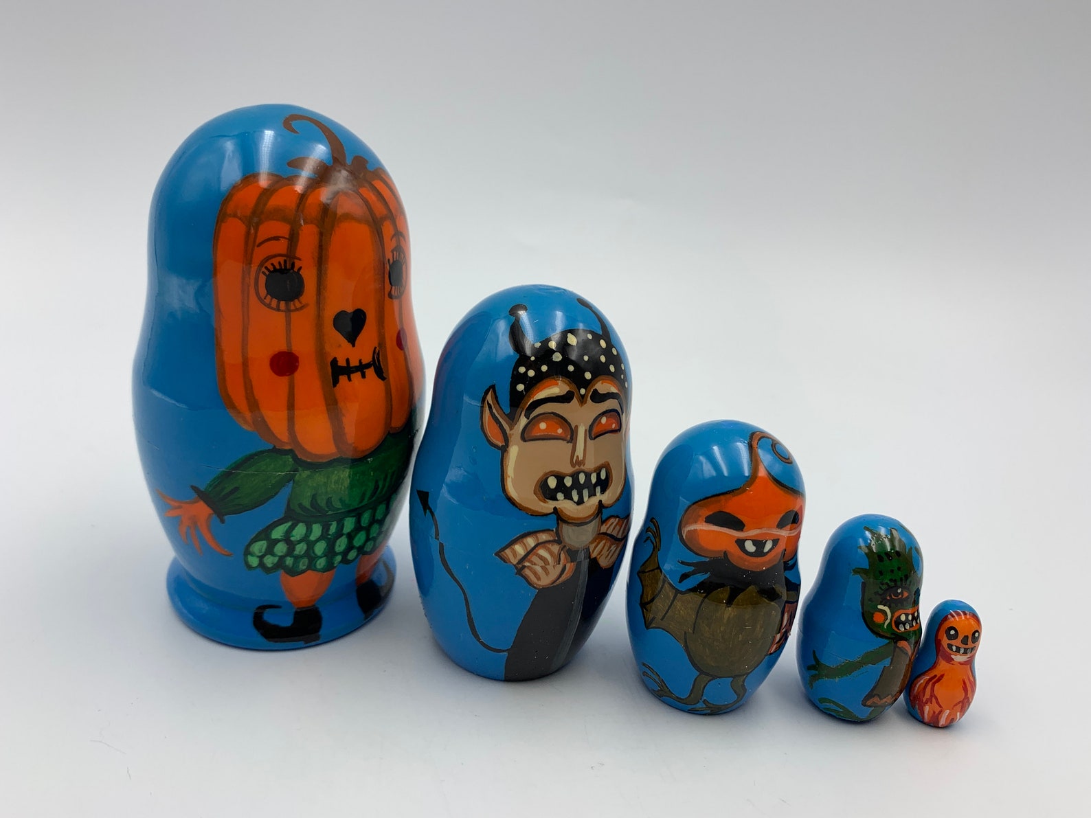 4.7 Halloween Nesting Doll Hand Painted Matryoshka Etsy