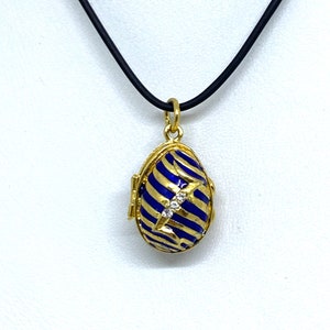 MADE IN UKRAINE !  Handmade Blue Egg Pendant  Decorative Enamel Pendant Great Gift For Her Charming Pendant