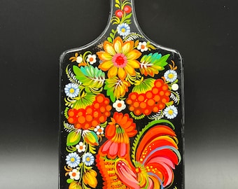 MADE IN UKRAINE Petrykivka Kitchen Board  /  Ukrainian Flower Painted Wooden Board  / Hand Made /Original Ukrainian Souvenir