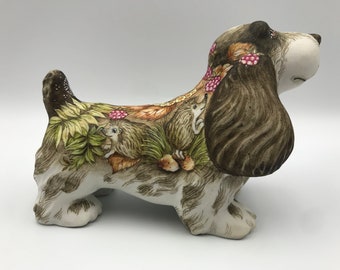 Spaniel  Porcelain  Sculpture Unique Handmade Limited Collection