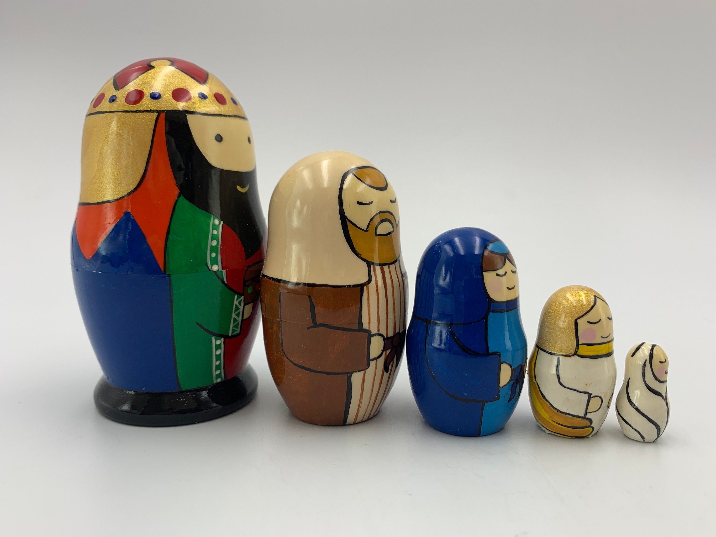 MADE IN UKRAINE Nativity Nesting Doll 4.7 5pcs Wooden Etsy