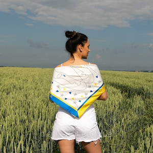 Original  Women&#39;s  Silk  Scarf / Gift For Her / Charming Ukrainian present