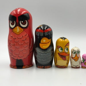 Muñeca de anidación de dibujos animados, muñeca pintada a mano, regalos divertidos, decoración de la habitación de los niños, regalo de los niños, juguetes de madera para los niños