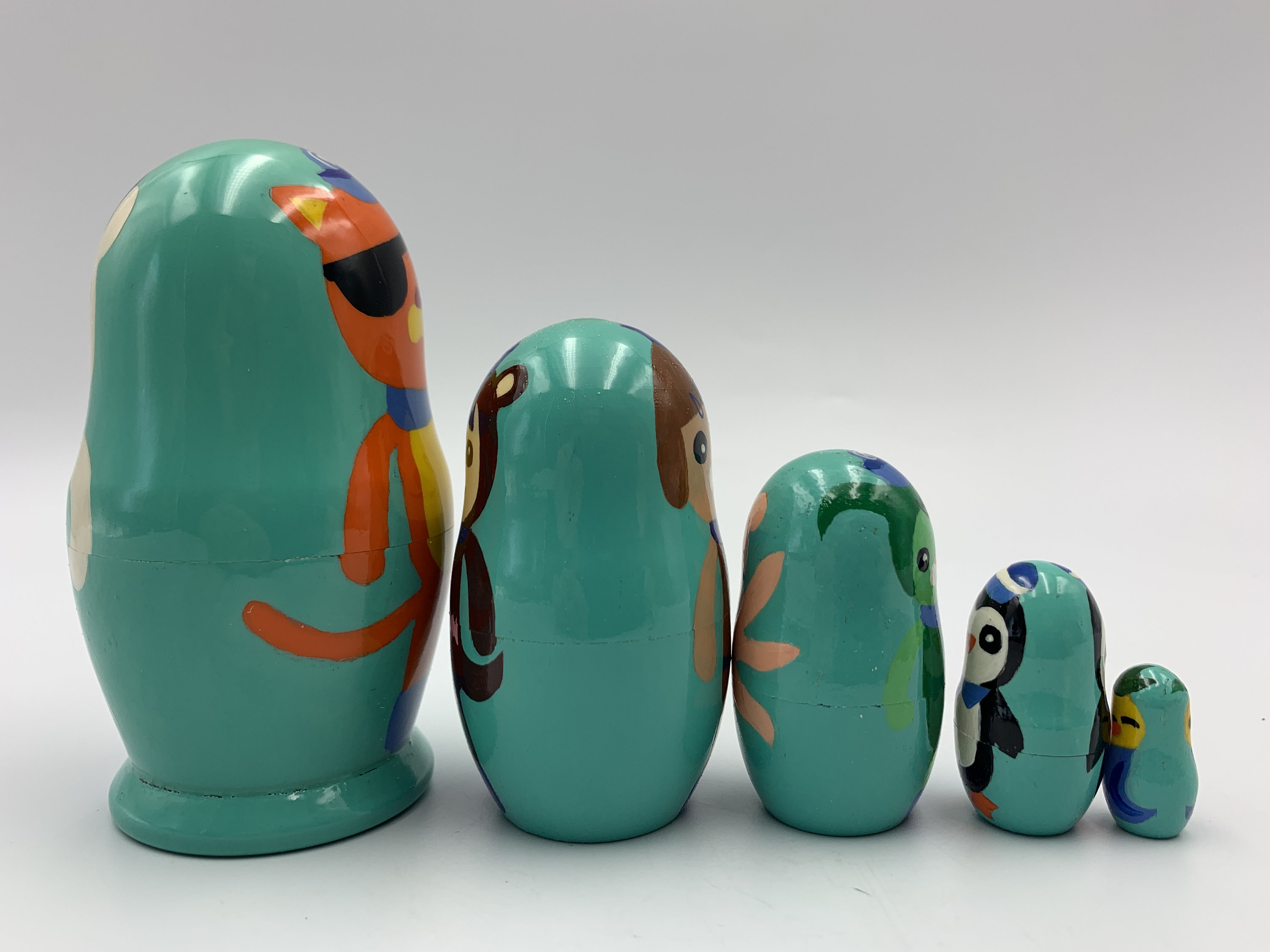4.7 Cartoon Nesting Doll Hand Painted Doll 5pieces Funny Etsy