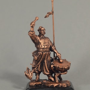Made in Ukraine Cossack with Drum Bronze Metal figurine  4.9&quot; Home Decor Handmade in Ukraine