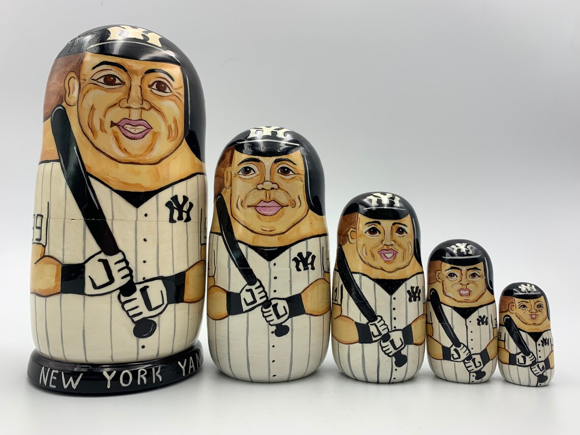 New York Yankees Nesting Doll 7 5 Pieces MLB Hand Etsy