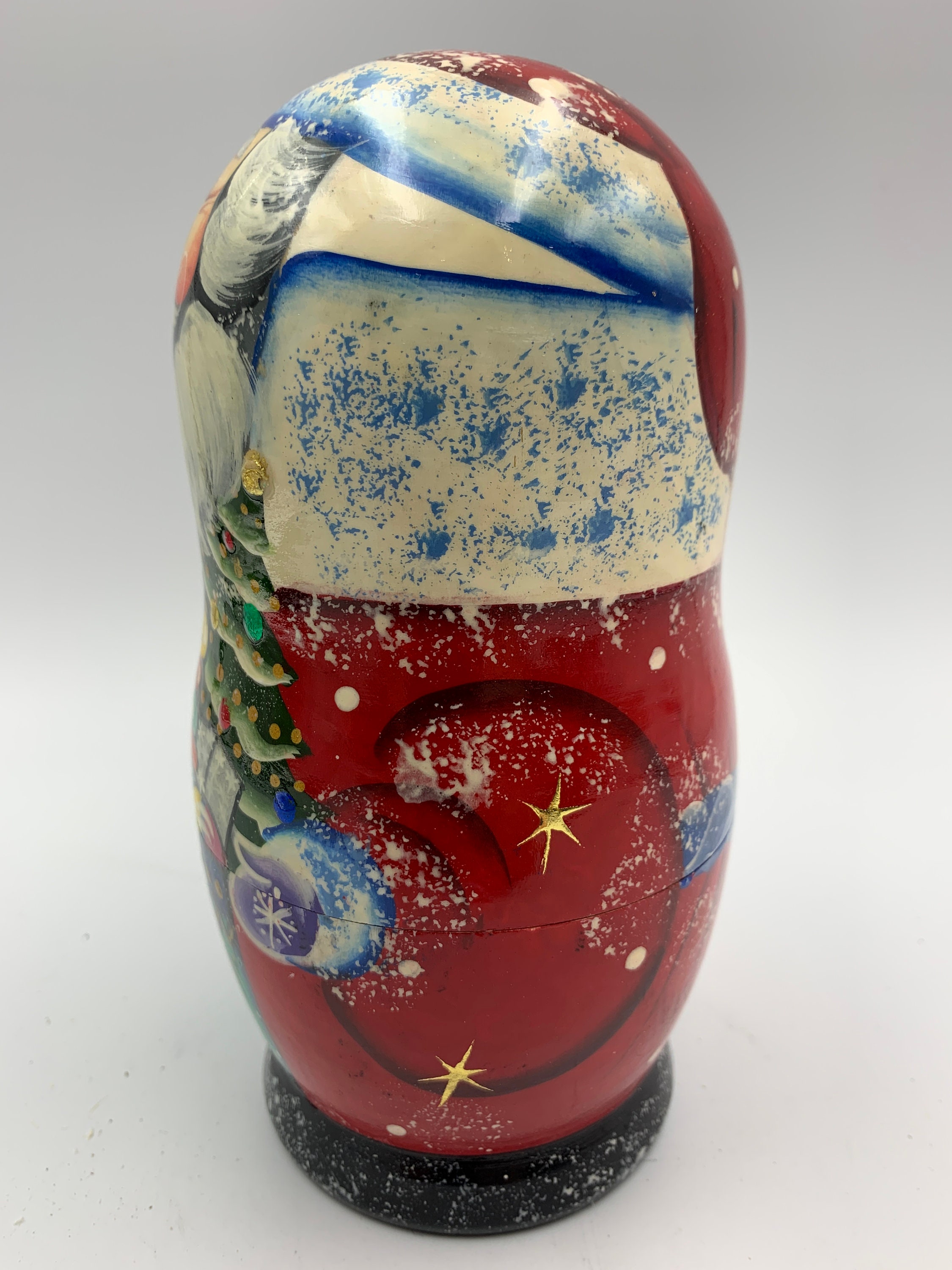 Russian Santa Nesting doll with Christmas tree decorations 7 Etsy