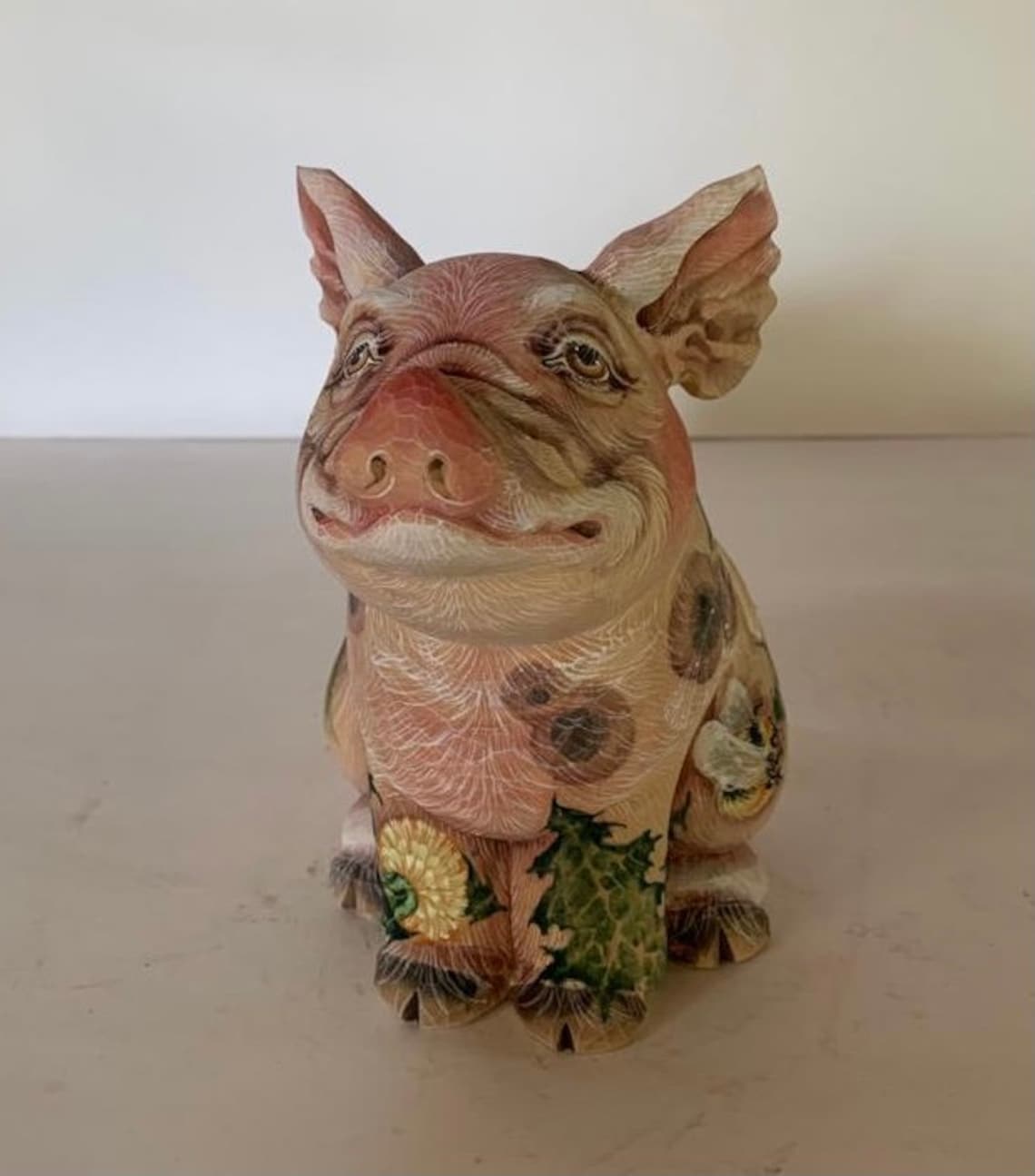 Exclusive Pig Wooden Figurine Family Gift Collectible Wooden Etsy