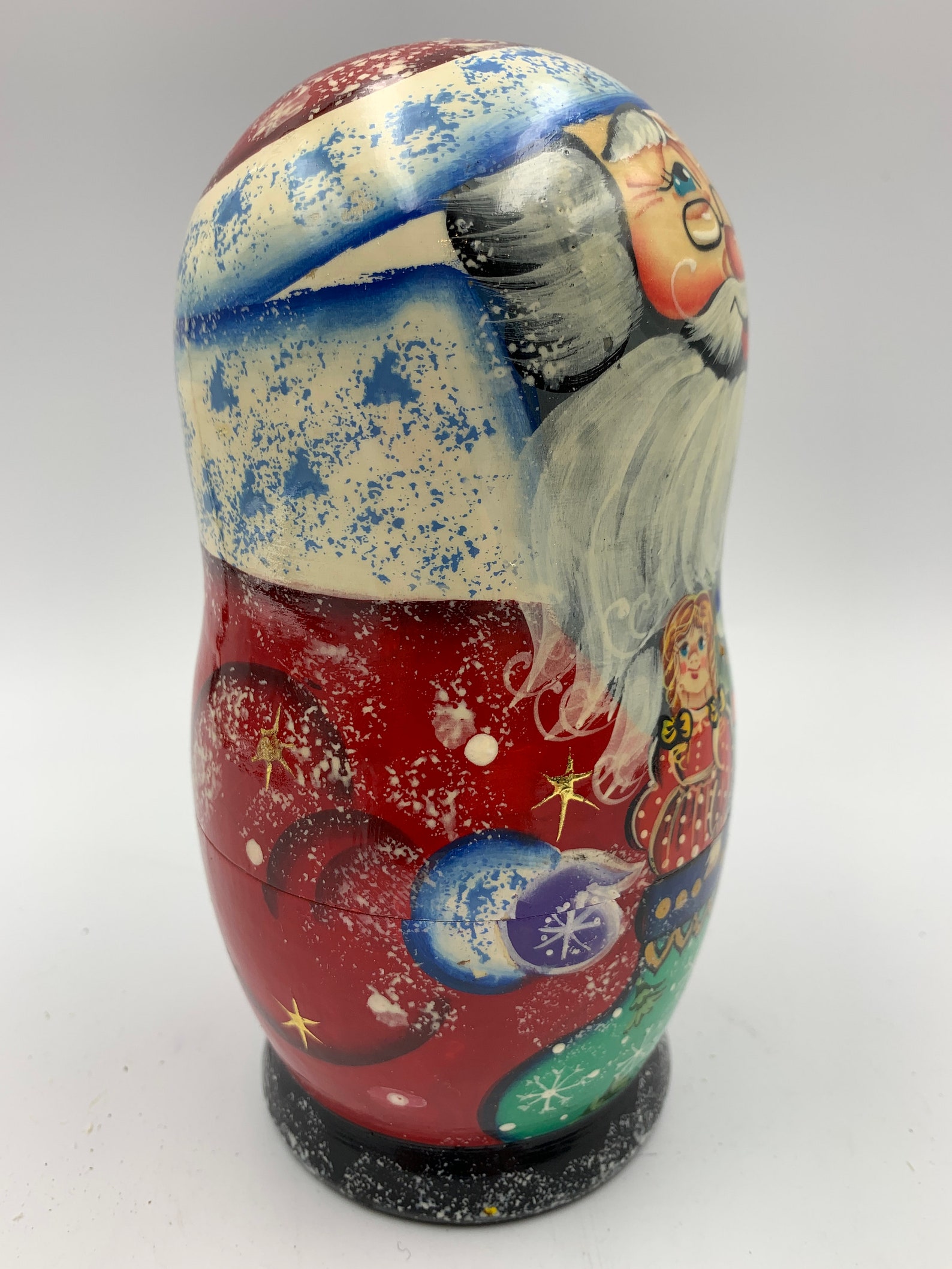 Russian Santa Nesting doll with Christmas tree decorations 7 Etsy