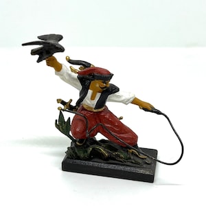 Metal painted sculpture &quot;Cossack with falcon&quot; Handmade in Ukraine