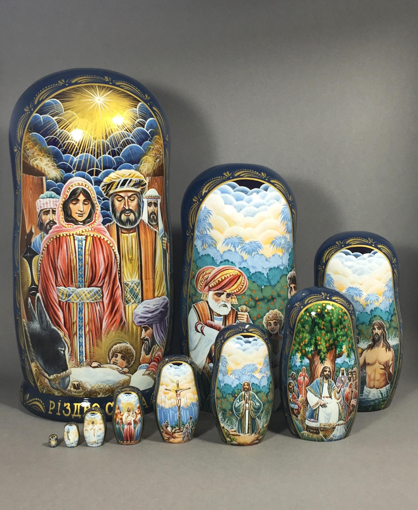 Nativity Scene Nesting Doll 10Pcs Matryoshka 10 Height Etsy