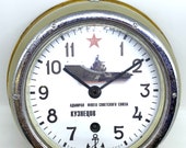 Very Rare Russian Soviet Wrist Wall Submarine 1988 Clock Mechanical Wind Up Gift For Him Limited Edition
