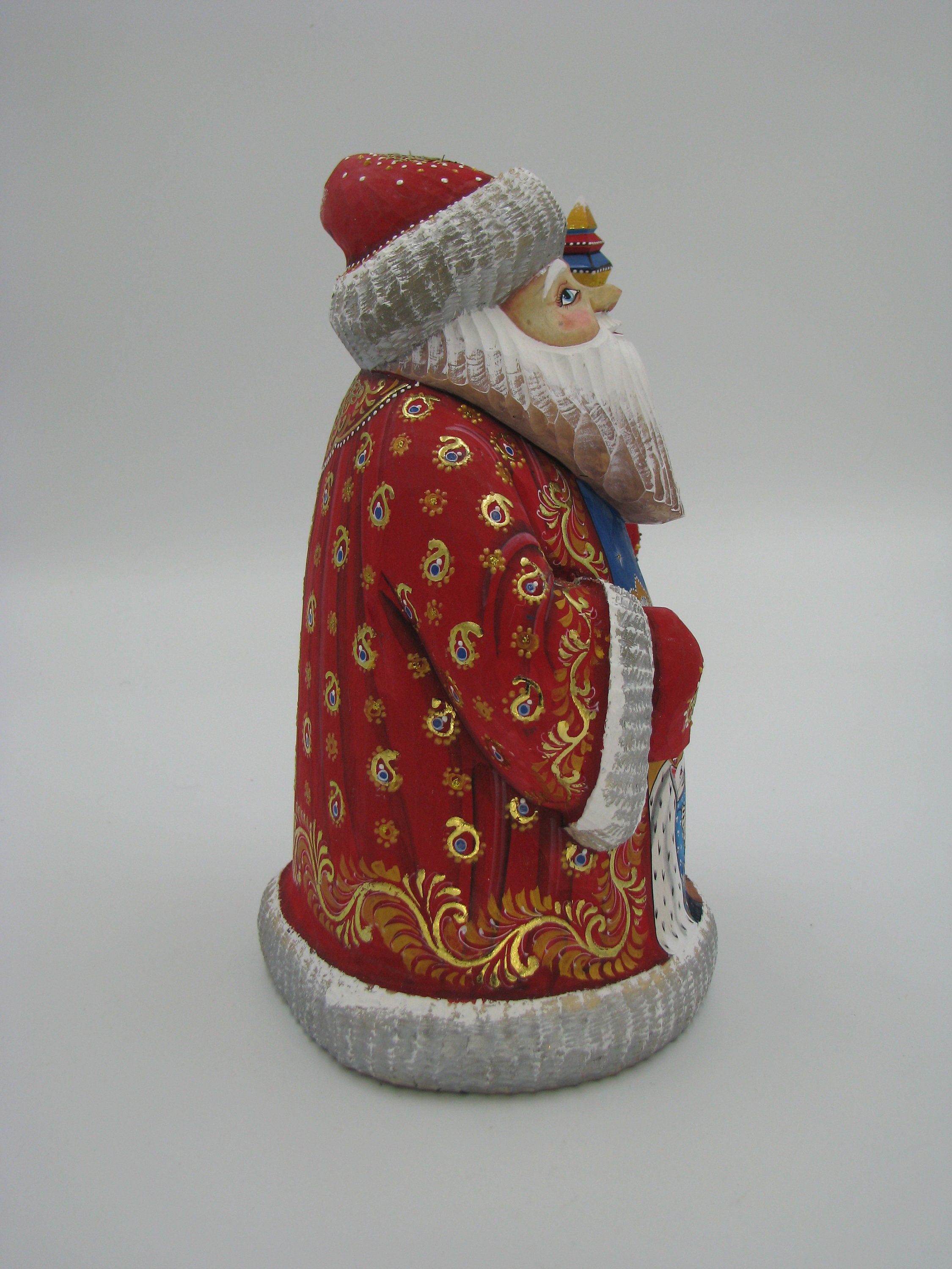9.8 Wooden Carved Winter Scene Nutcracker Santa Father | Etsy
