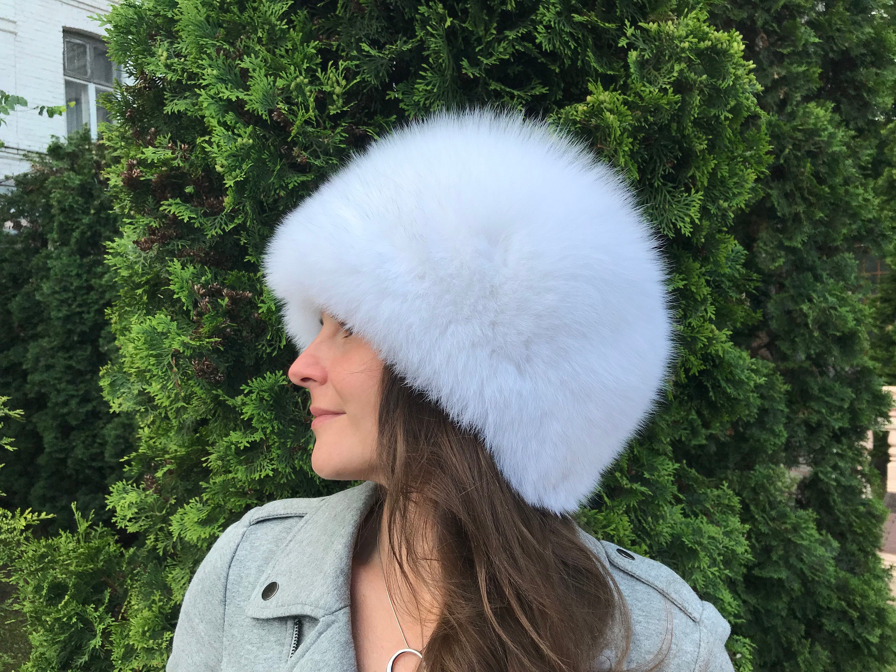 Woman Winter Fur Hat White Fur Hat Luxury Woman Hat Winter Hat Etsy