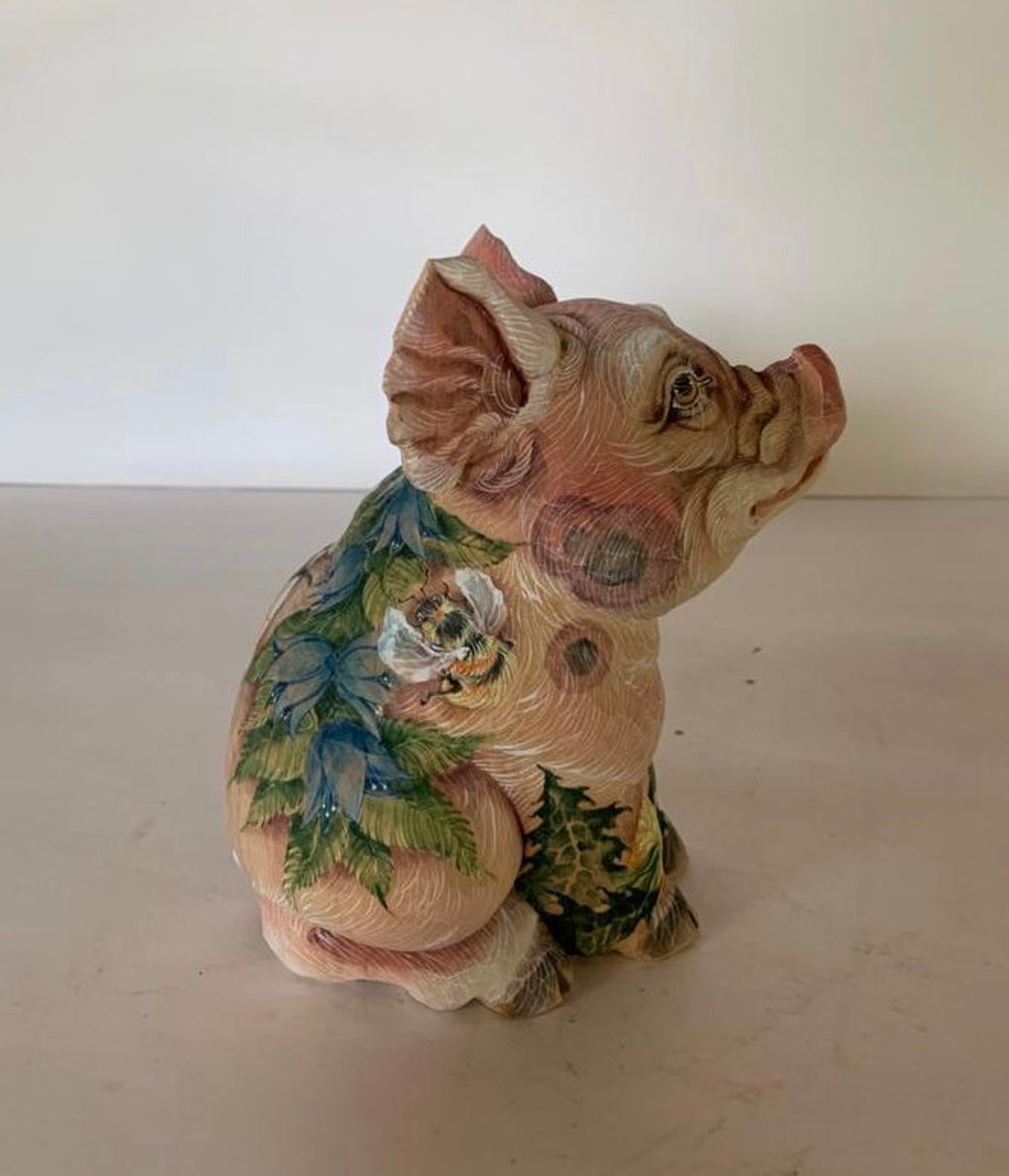 Exclusive Pig Wooden Figurine Family Gift Collectible Wooden Etsy