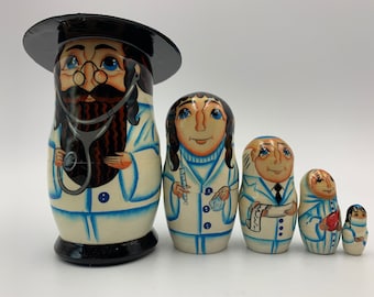 5.1" Nesting Doll Jewish  family  doll, Handmade, Hand painted, Limited edition, Gift for her Gift For Him Family Gift Hannukah