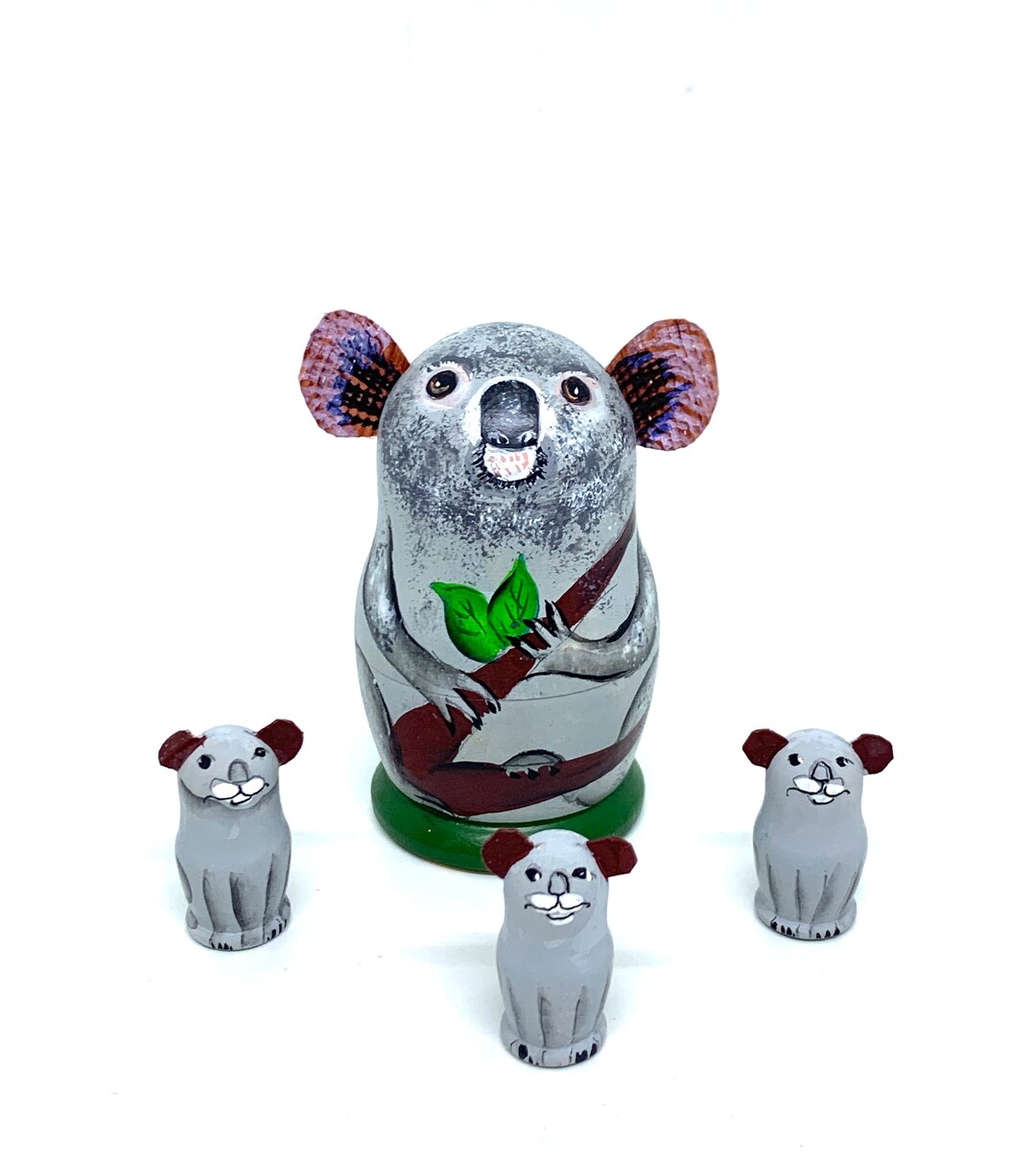 Made in Ukraine Koala Nesting Doll Handmade Hand Painted Christmas Gift