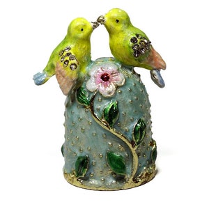 Birds Decorative Enamel Thimble/ Gift/ Christmas Gift/ Souvenir
