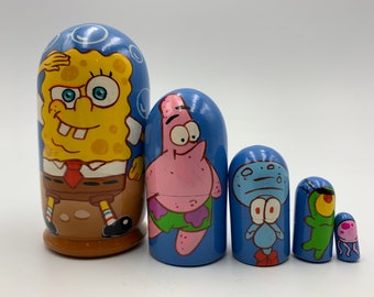 Cartoon Heroes  Nesting Doll  Hand Painted Matryoshka Doll 5pieces  Funny Gifts Kids Room Decor Kids Gift  Wood toys for Kids