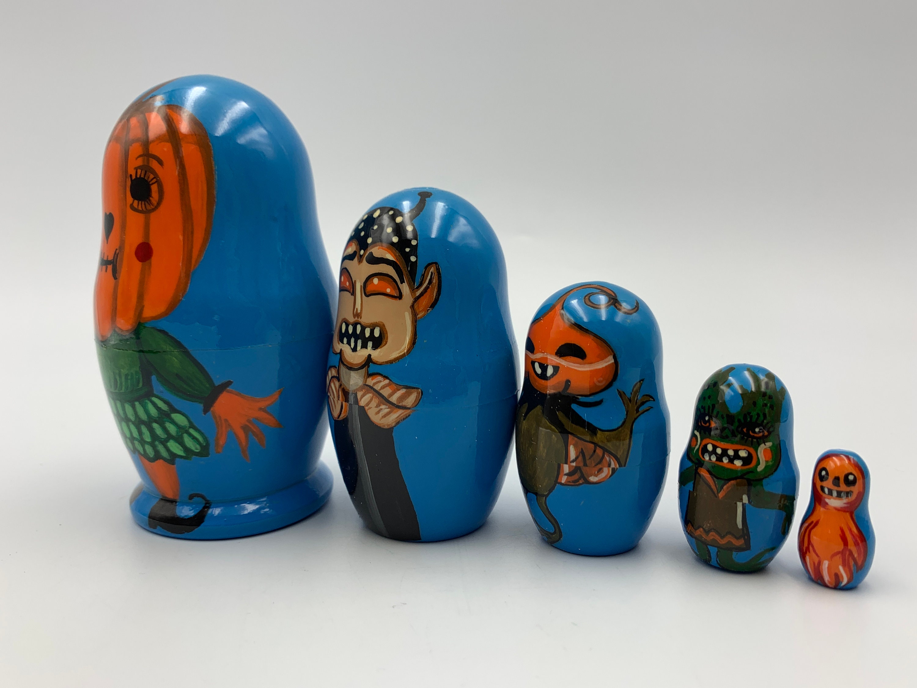 4.7 Halloween Nesting Doll Hand Painted Matryoshka Etsy