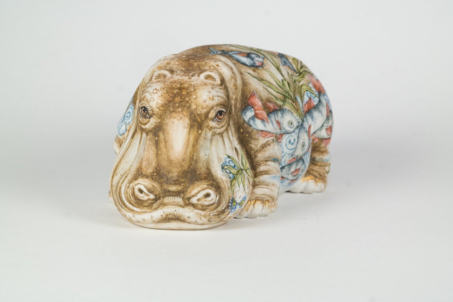 One of a kind Hippopotamus Porcelain Sculpture Unique | Etsy