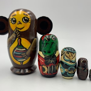 MADE IN UKRAINE Nesting Doll 4.7" Height cartoon heroes Handmade Nesting Doll, Hand Painted Collectible Gift, Funny Gift, Gift for child Toy