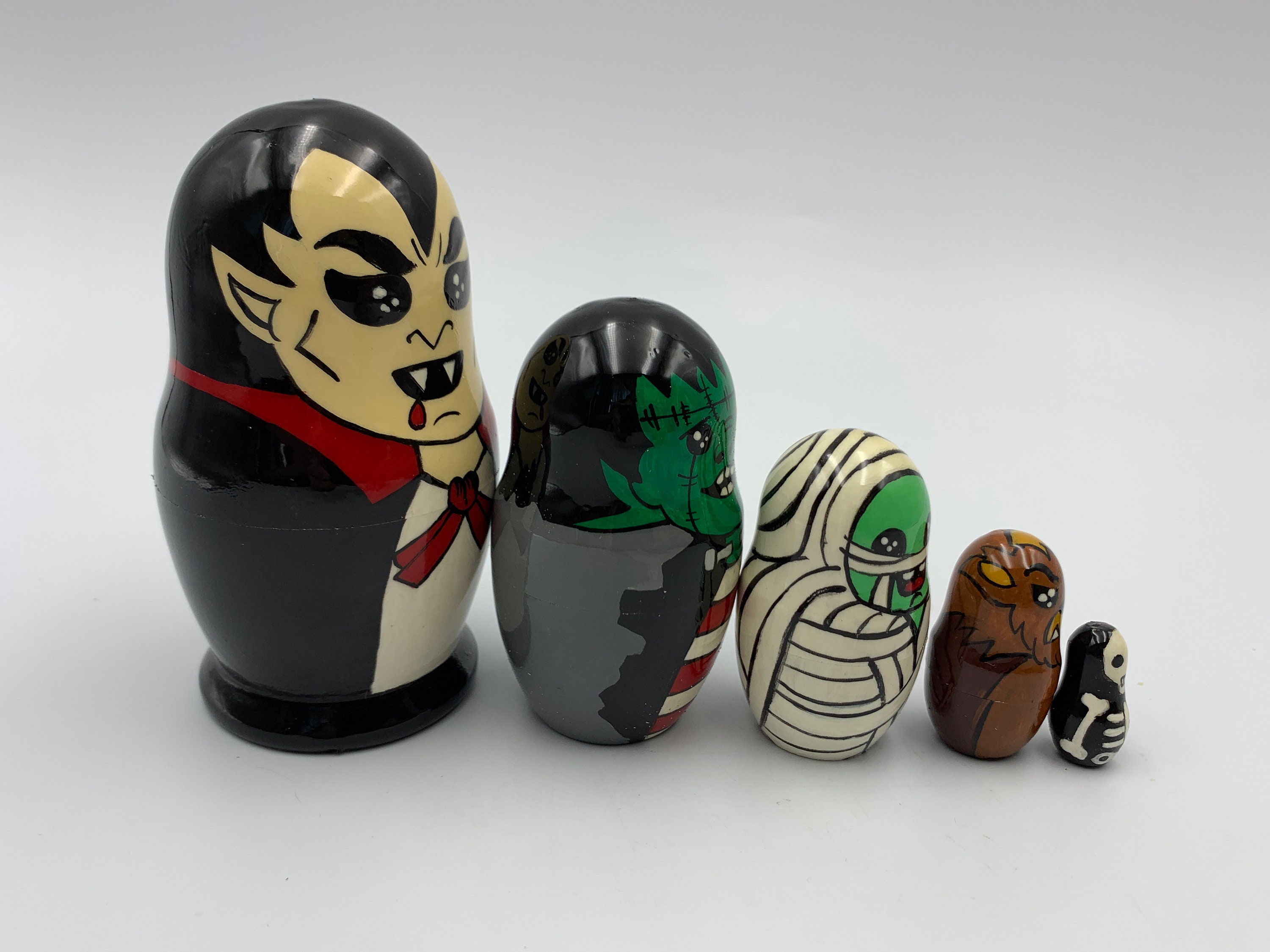 4.7 Halloween Nesting Doll Hand Painted Matryoshka Etsy