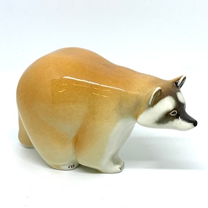 Vintage raccoon figurine  LFZ factory, Porcelain Figurine/ Leningrad Porcelain Factory/  Gift for Her/Unique