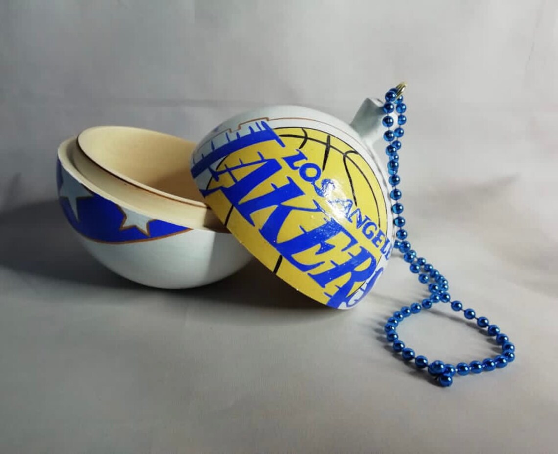 3.7 Wooden Christmas Ornament Los Angeles Lakers Hand  Etsy