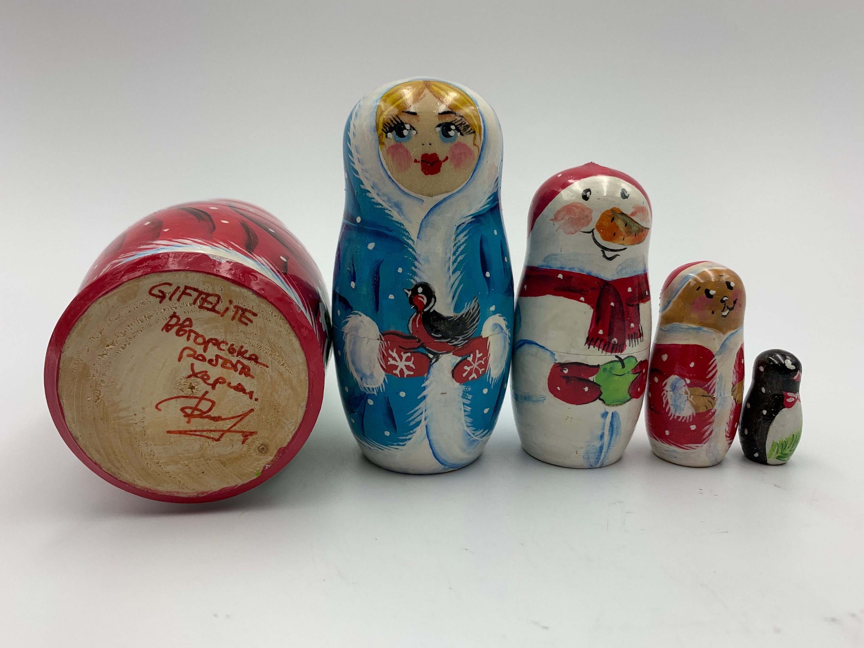 Santa Nesting Doll 5 5pcs Wooden Christmas Nesting doll Etsy