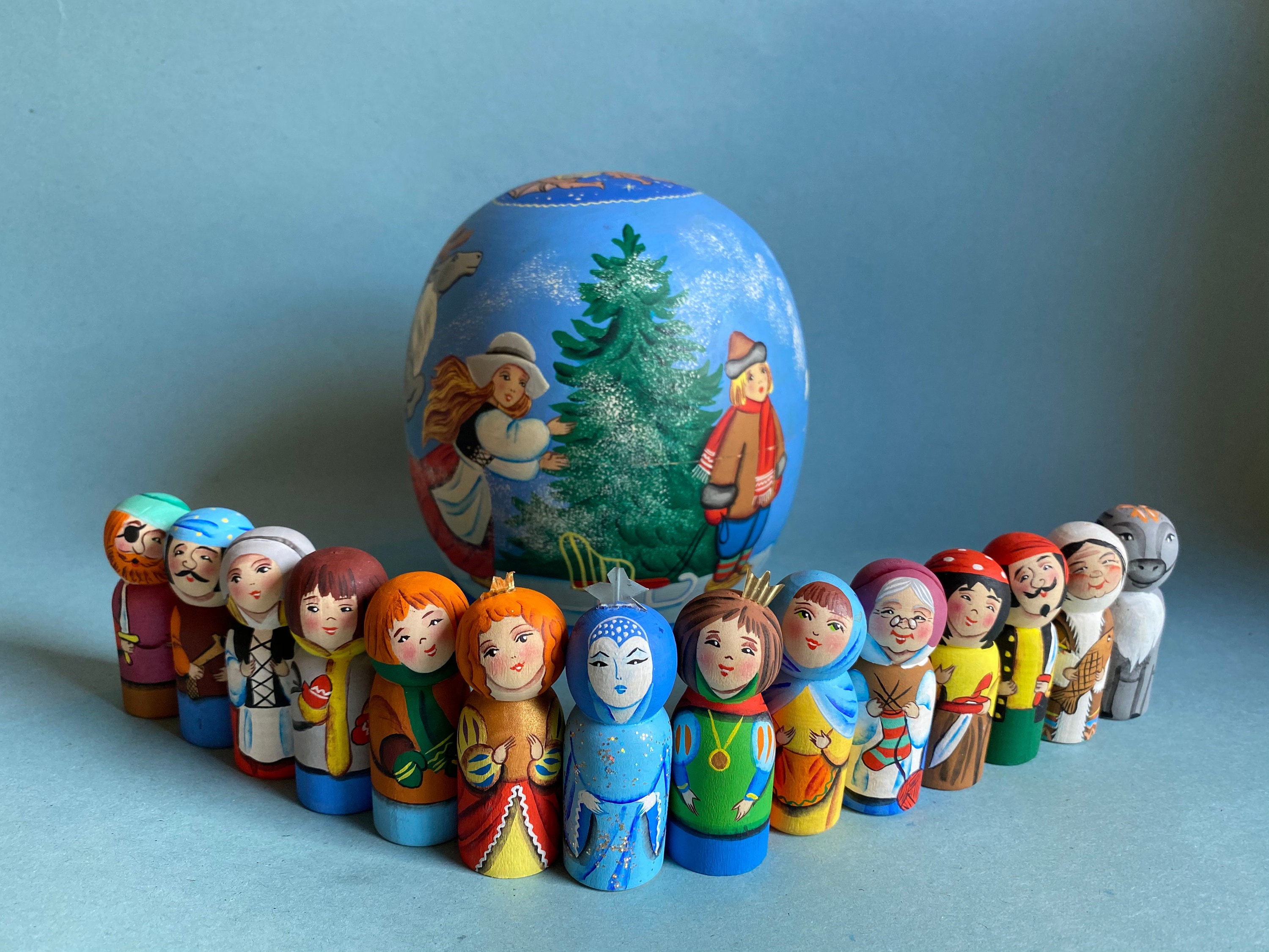 6.5 Cartoon Nesting Doll 15 pieces Christmas Nesting Etsy