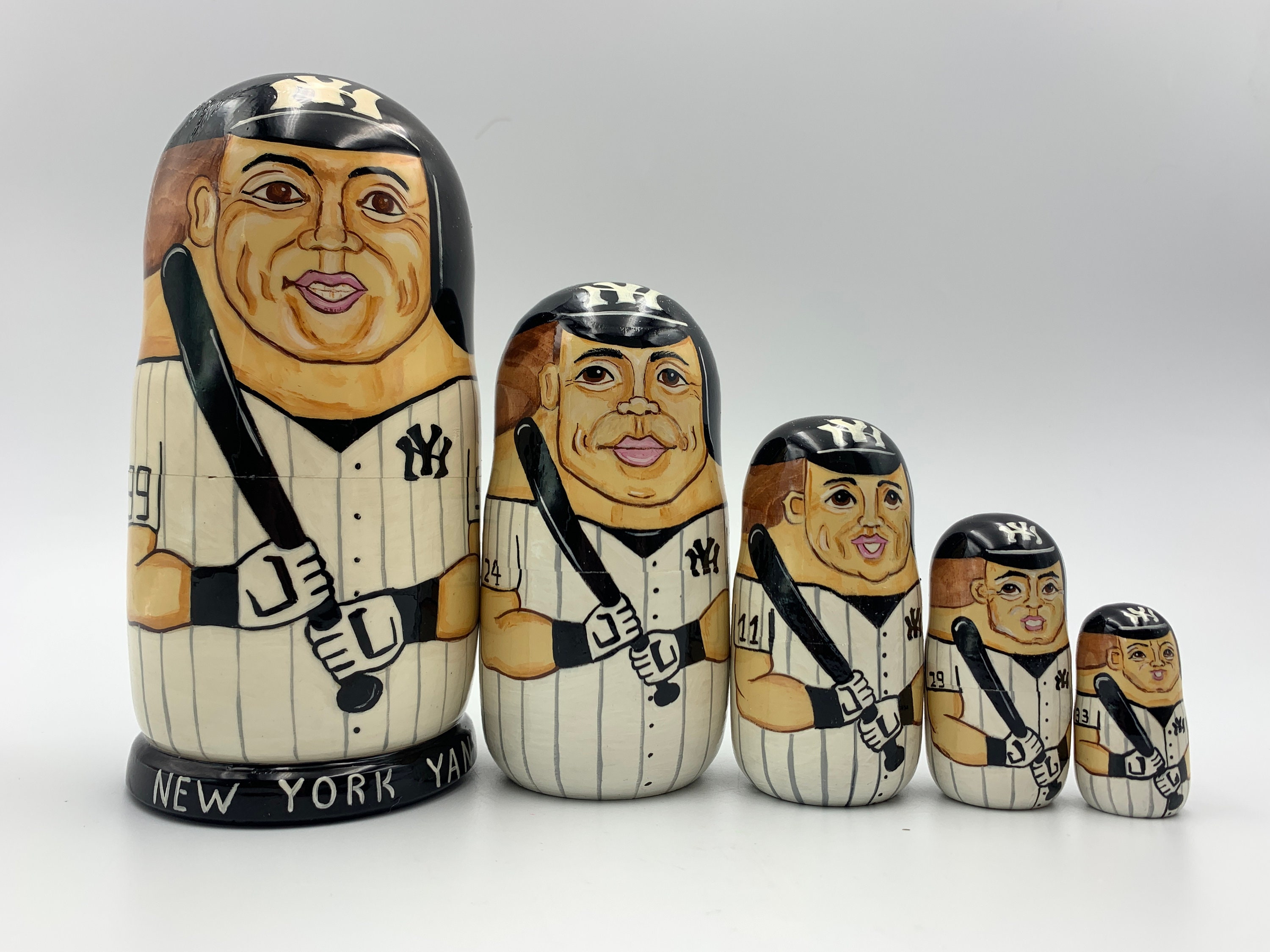 New York Yankees Nesting Doll 7 5 Pieces MLB Hand Etsy