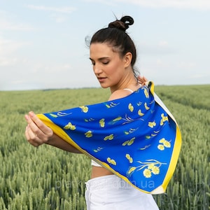 Original  Women&#39;s  Silk  Scarf / Gift For Her / Charming Ukrainian present