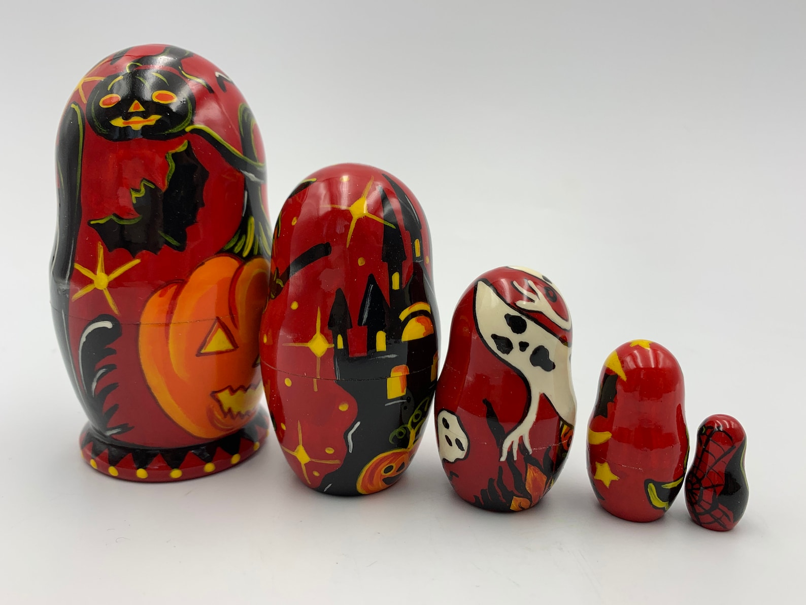 4.7 Halloween Nesting Doll Hand Painted Matryoshka Doll Etsy