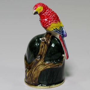 Parrote  Decorative Enamel Thimble/ Gift/ Christmas Gift/ Souvenir