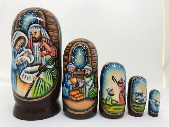 russian doll nativity set