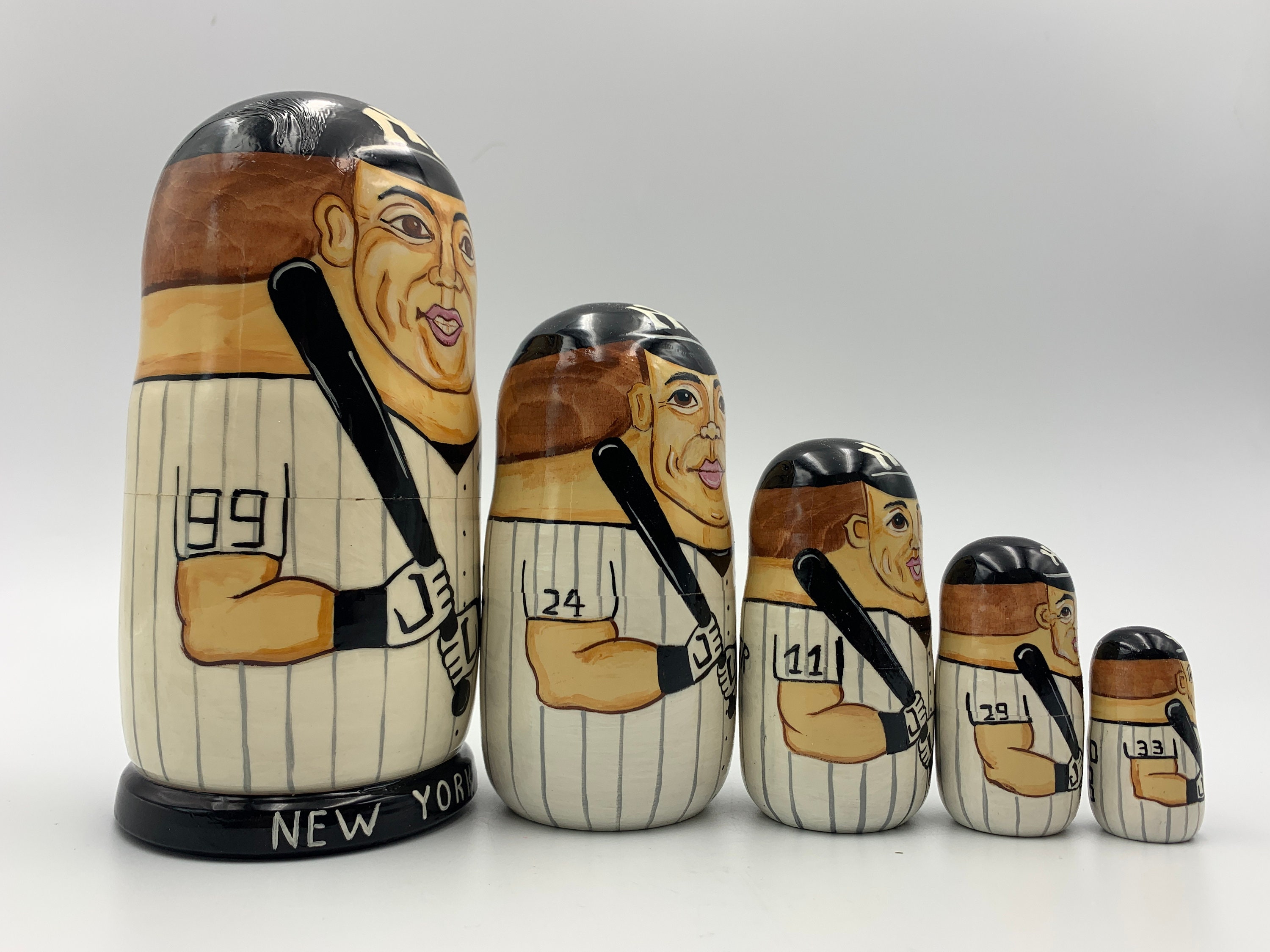 New York Yankees Nesting Doll 7 5 Pieces MLB Hand Etsy
