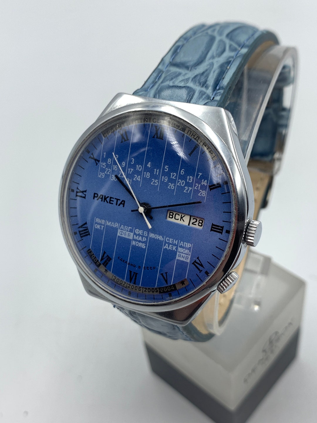 RAKETA WATCH 2628 Mechanical Vintage Style Stainless Steel Water