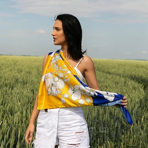 Original  Women&#39;s  Silk  Scarf / Gift For Her / Charming Ukrainian present