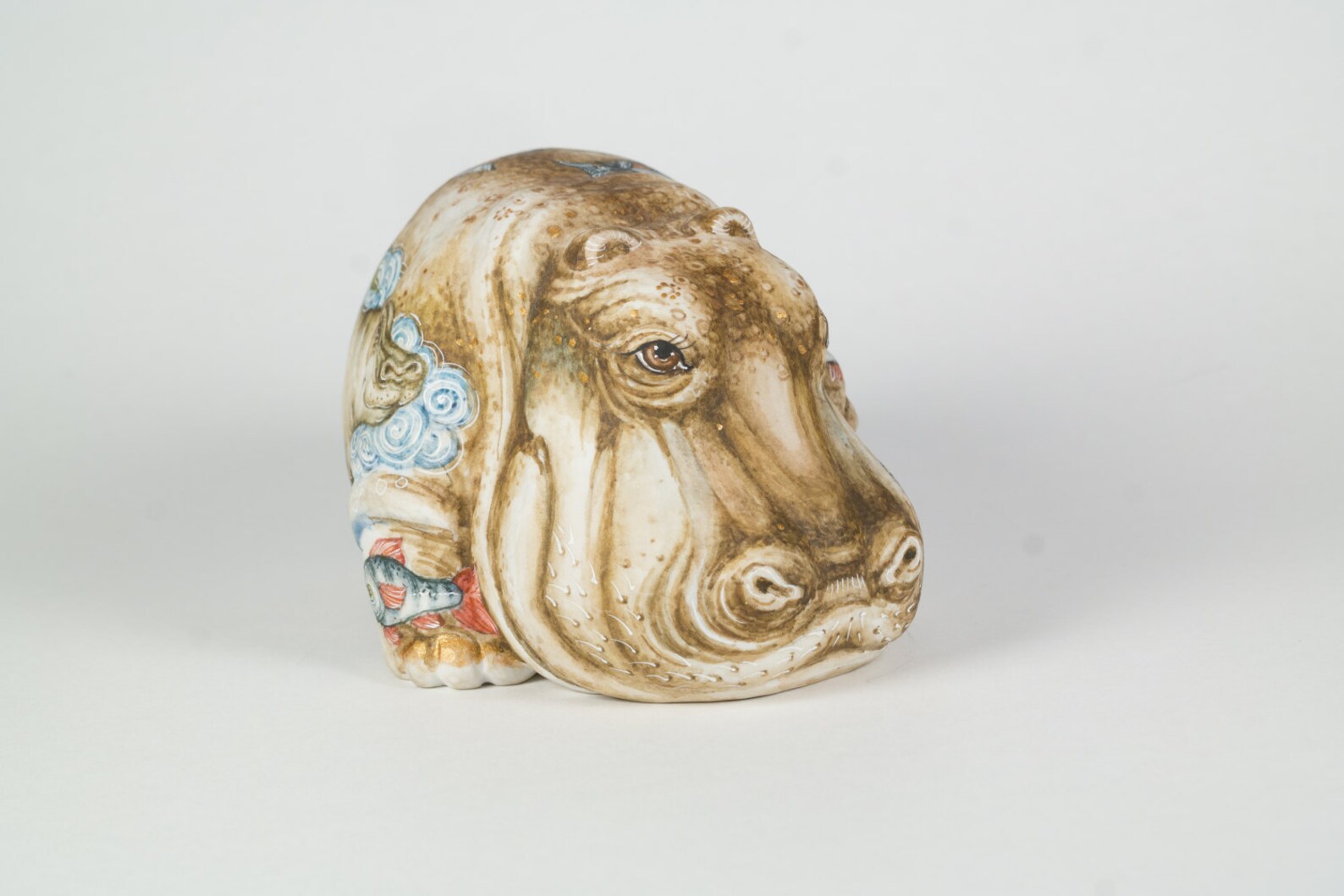 One of a kind Hippopotamus Porcelain Sculpture Unique | Etsy