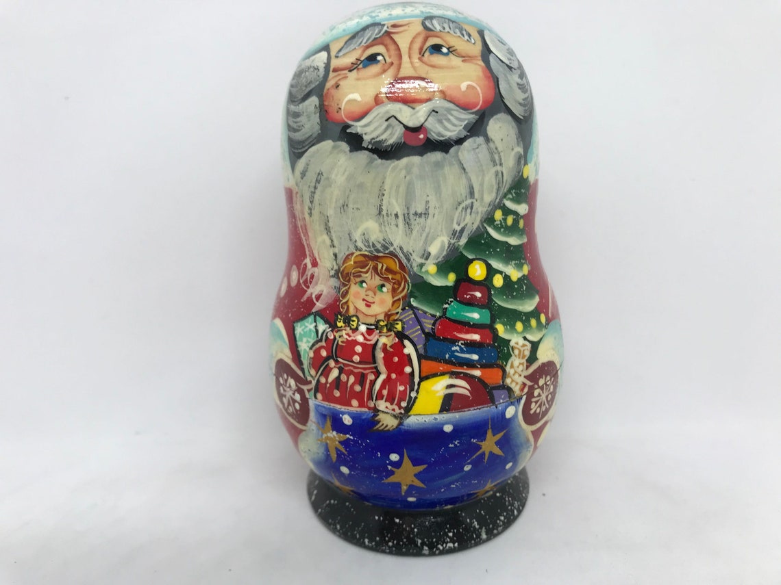 Russian Nesting doll Santa Claus Ded Moroz Father Frost Etsy