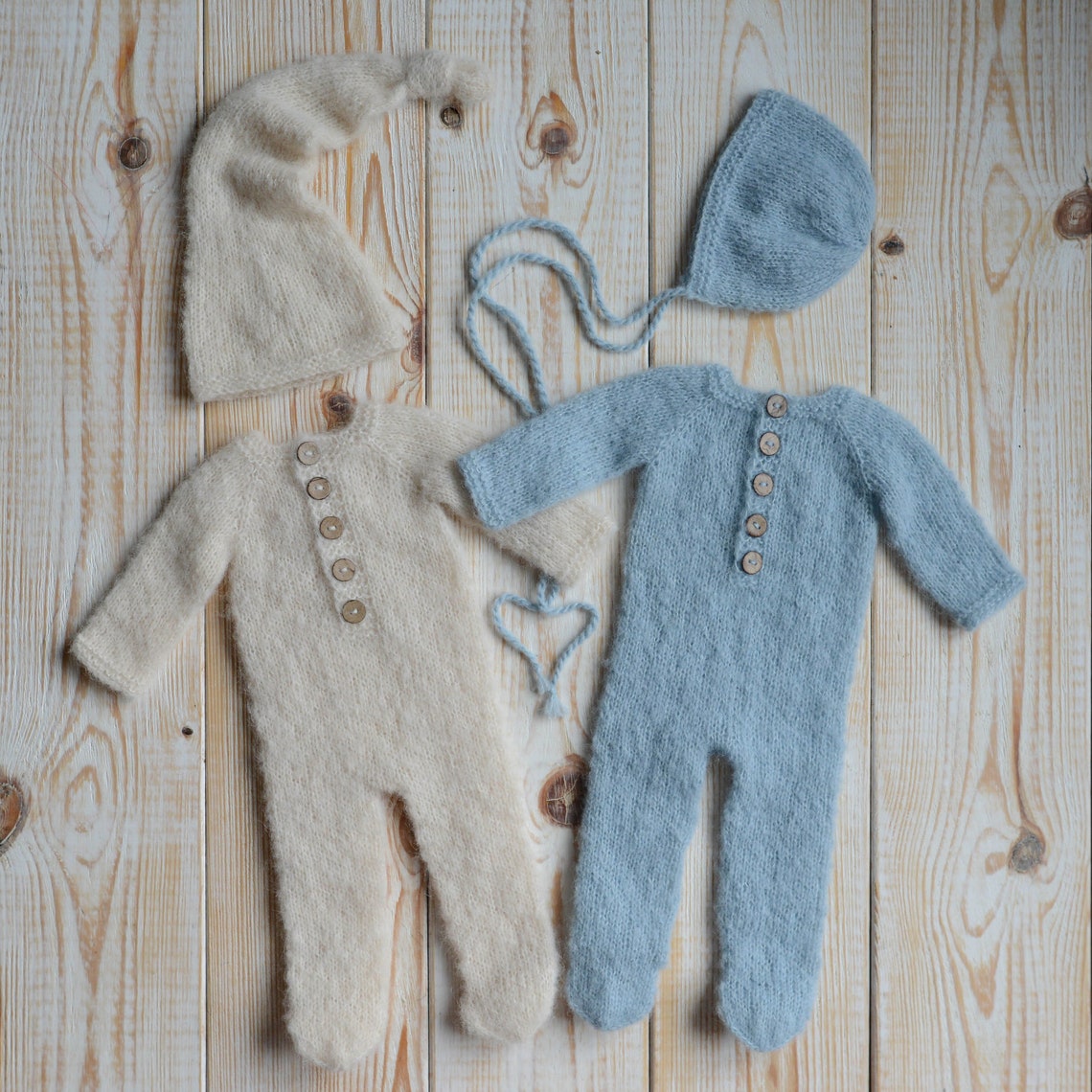 newborn footed romper knitted baby footie newborn sleeper image 2