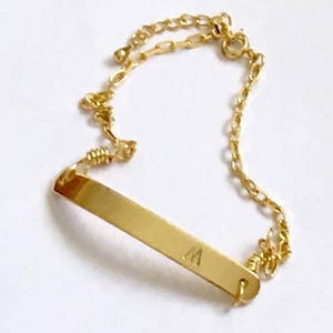 Stamped Gold Bracelet