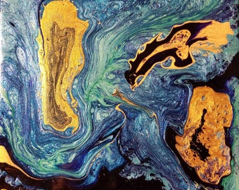 Original 4x4 abstract oil painting